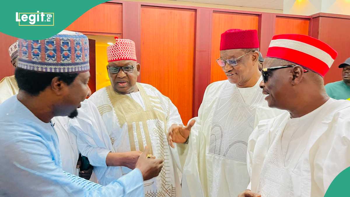 2027: Kwankwaso Meets APC’s Barau Jibrin, Pius Anyim at Abuja Airport, “Defection or Strategy?”