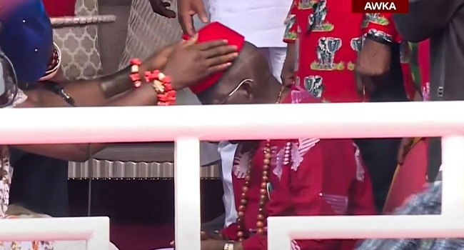 Anambra Traditional Rulers Confer 'Dike Si Mba' Chieftaincy Title On Tinubu