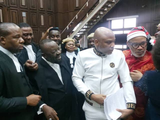 Court bars Nnamdi Kanu’s in-law from 3 proceedings over live