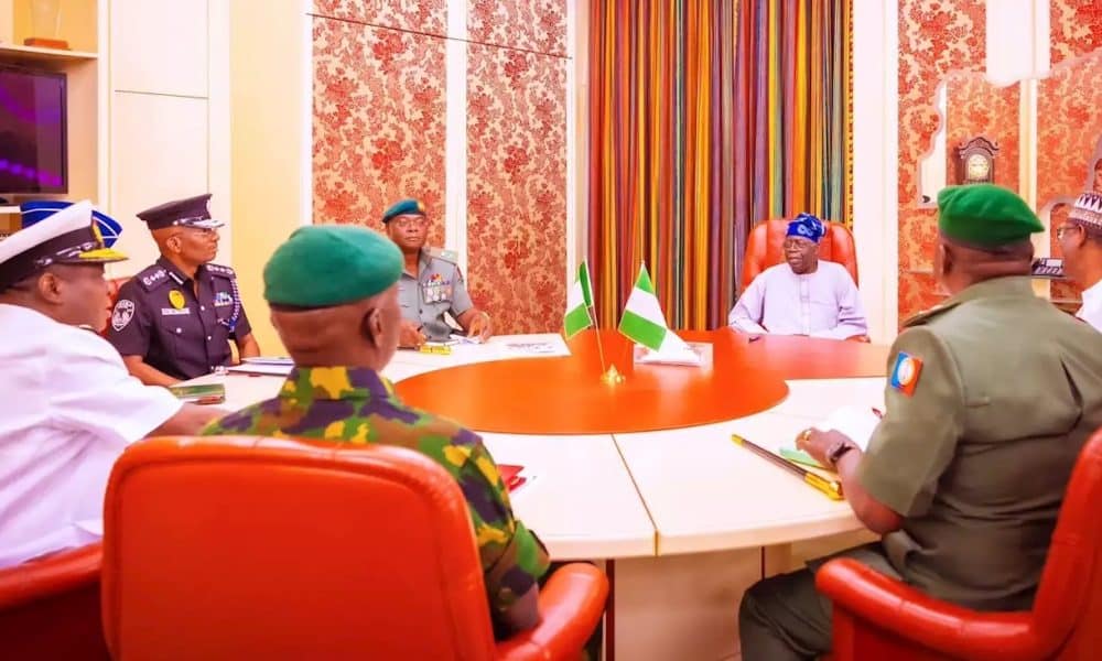 Tinubu Meets with Security Chiefs Before Leaving For G20 Summit