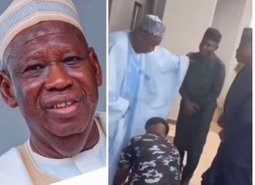 Ganduje reacts to backlash following viral video of policeman lacing his shoe