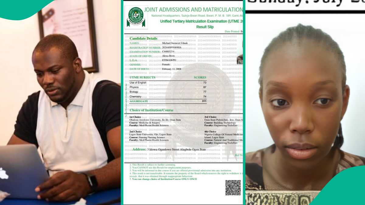 JAMB Candidate Who Scored 311 in 2024 Falls To 148 in 2025, Her UTME Result Displayed Online