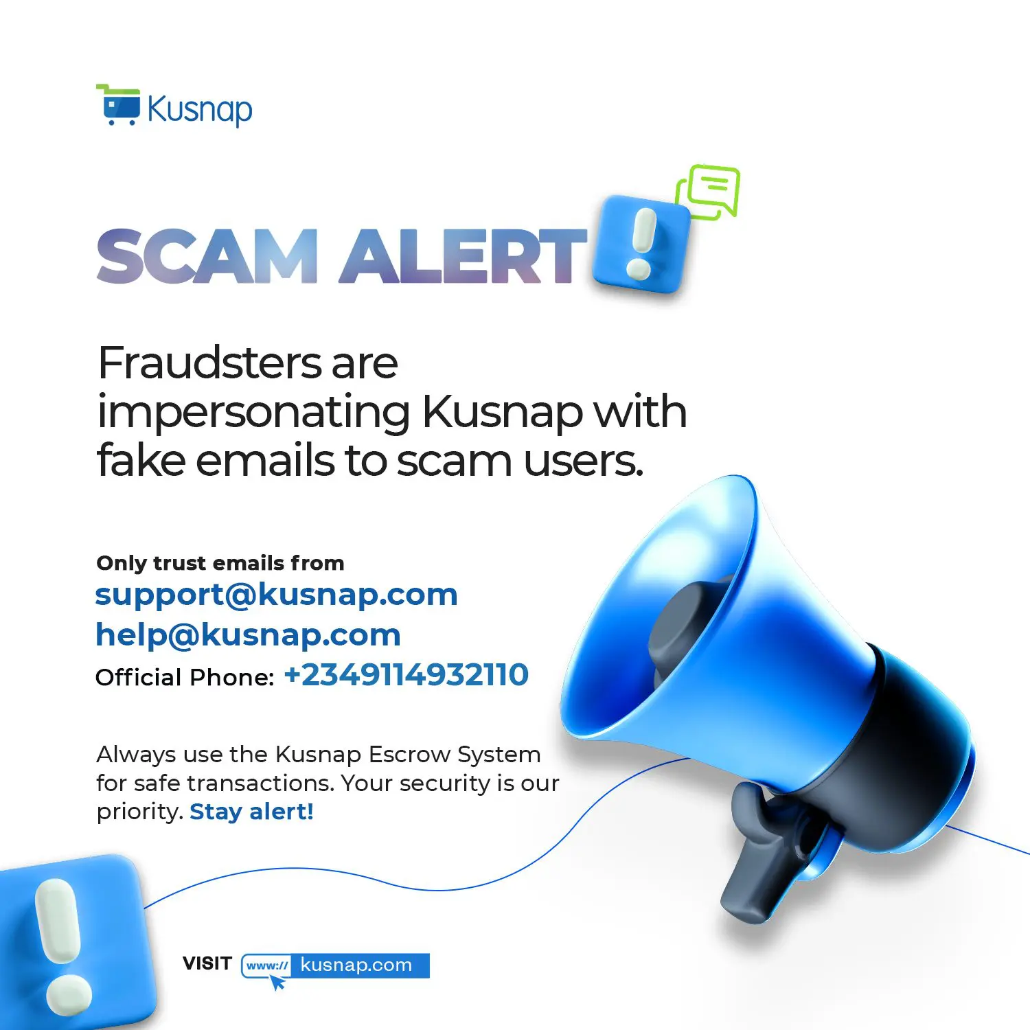 Kusnap Alerts the Public on Scam Activities and Reaffirms Official Contact Channels