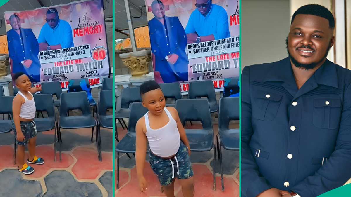 Little Boy’s Innocent Reaction to Father’s Obituary Banner Goes Viral, His Words Move Many to Tears
