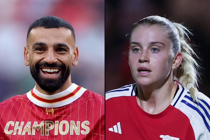 Mohamed Salah and Arsenal striker Alessia Russo