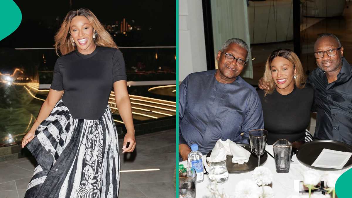 Nigerian Billionaires Femi Otedola and Aliko Dangote Dine With DJ Cuppy in Dubai, Photos Trend