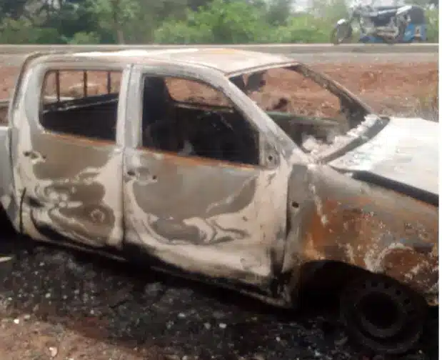 Suspected Hoodlums Attack Ebonyi Ex-Permanent Secretary, Set His Vehicle Ablaze