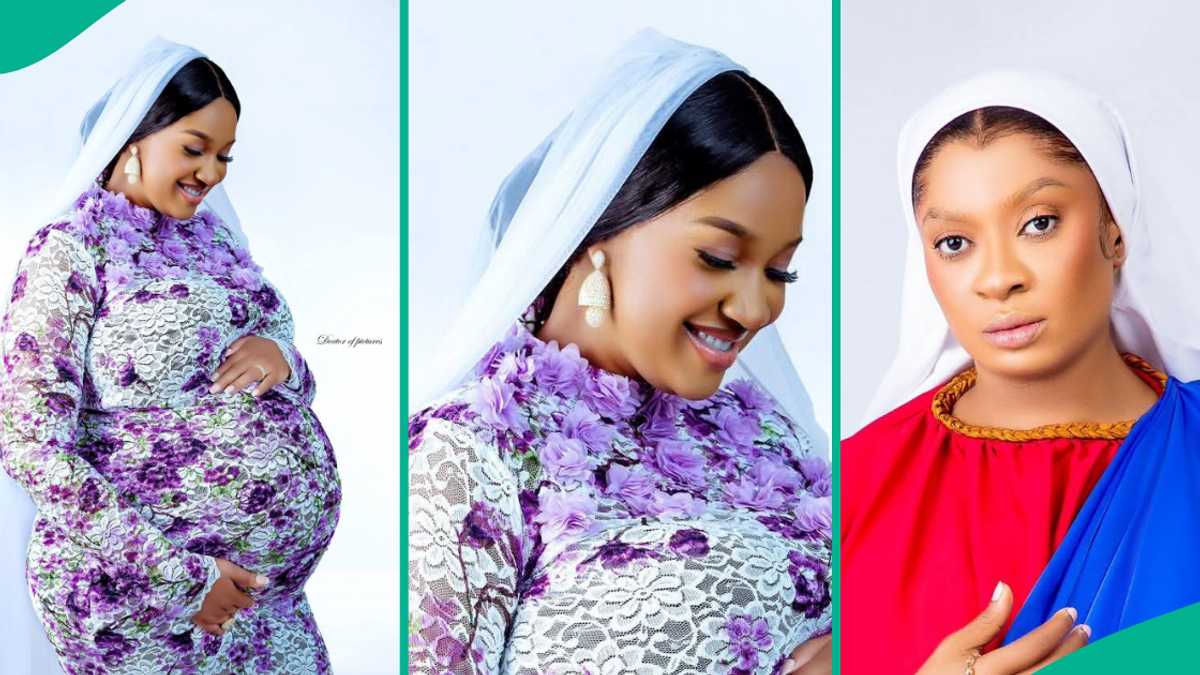 Yul Edochie’s 2nd Wife Judy Austin Accused of Copying May’s Viral Photo Style for Maternity Pics